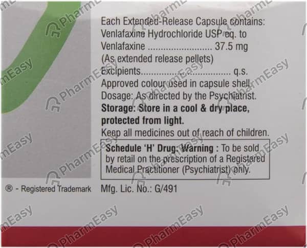Venla Xr 37.5mg Strip Of 10 Capsules