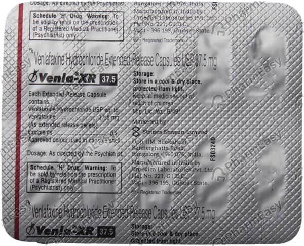 Venla Xr 37.5mg Strip Of 10 Capsules