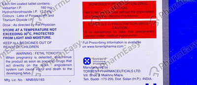 Valzaar H 160mg Strip Of 10 Tablets