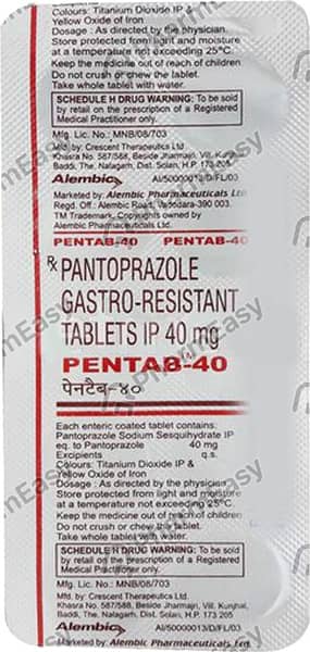 Pentab 40mg Strip Of 10 Tablets