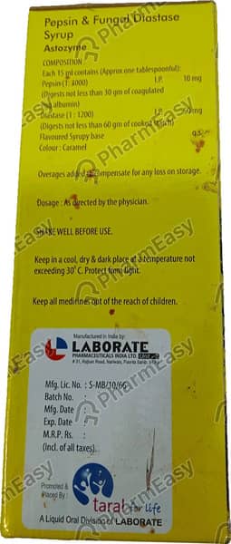 ऐस्टोज़ाइम पाइनऐपल फ्लेवर की बोतल 200एमएल सिरप