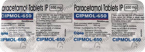 Cipmol 650mg Strip Of 10 Tablets