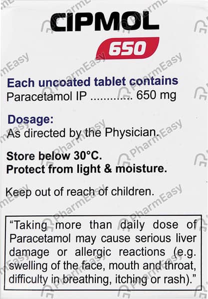 Cipmol 650mg Strip Of 10 Tablets