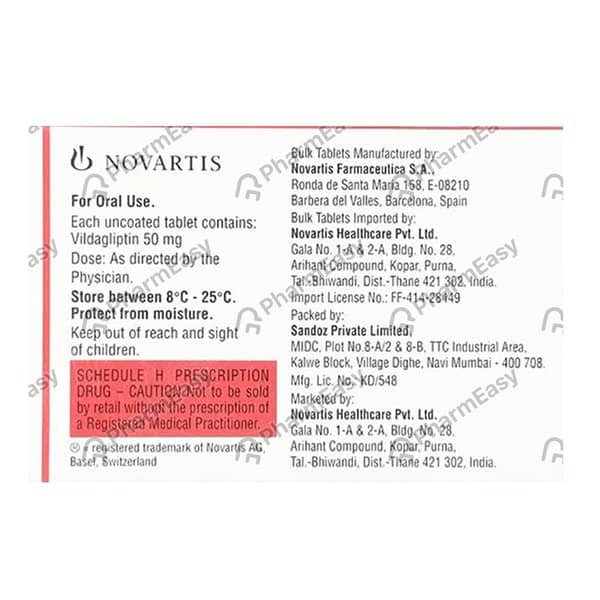 Galvus 50mg Strip Of 14 Tablets