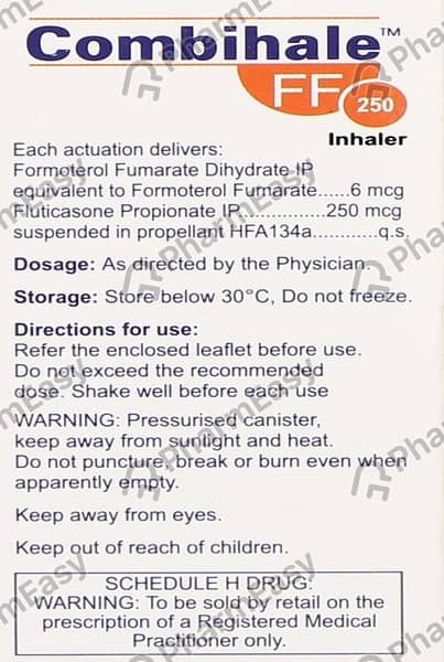 Combihale Ff 250mcg Box Of 120md 7.2gm Metered Dose Inhaler