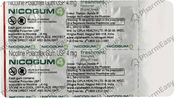 Nicogum 4mg Strip Of 10 Chewing Gum
