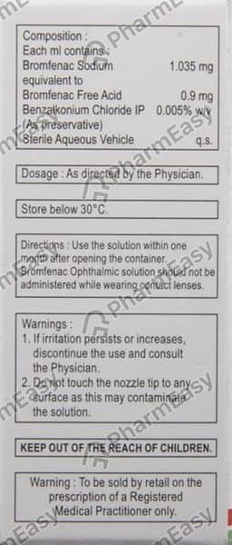 Unibrom 0.09%W/V Bottle Of 5ml Eye Drops