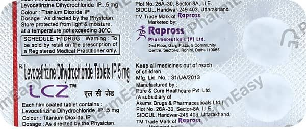 Lcz 5mg Strip Of 10 Tablets