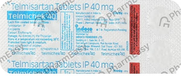 Telmichek 40Mg Strip Of 10 Tablets