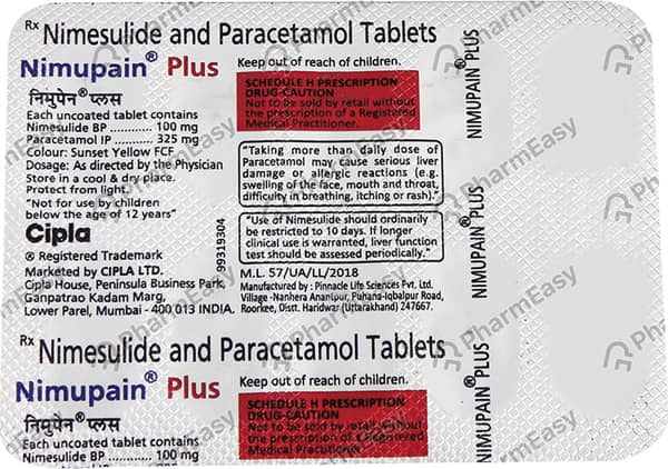 Nimupain Plus Strip Of 10 Tablets