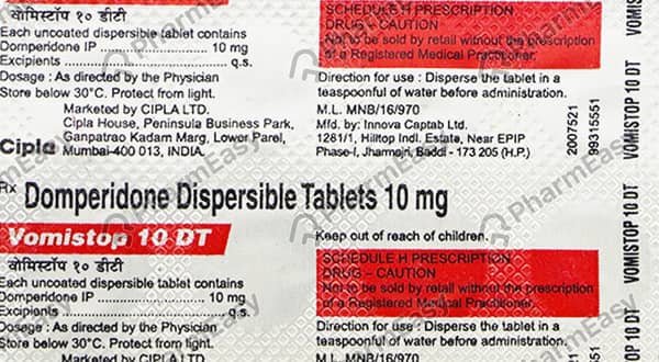 Vomistop Dt 10mg Strip Of 10 Tablets