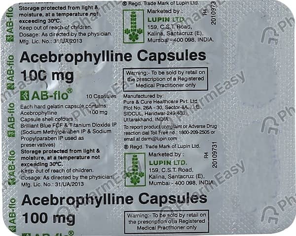 Ab Flo 100mg Strip Of 10 Capsules