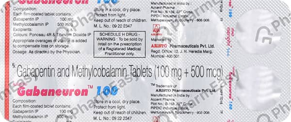 Gabaneuron 100mg/500mcg Strip Of 10 Tablets
