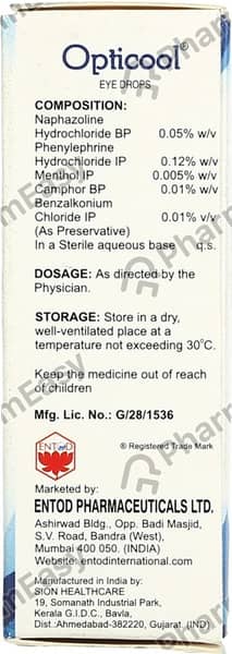 Opticool Bottle Of 10ml Eye Drops