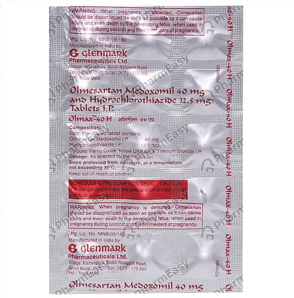 Olmax H 40Mg Strip Of 10 Tablets