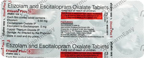Etizola Plus 5Mg Strip Of 10 Tablets