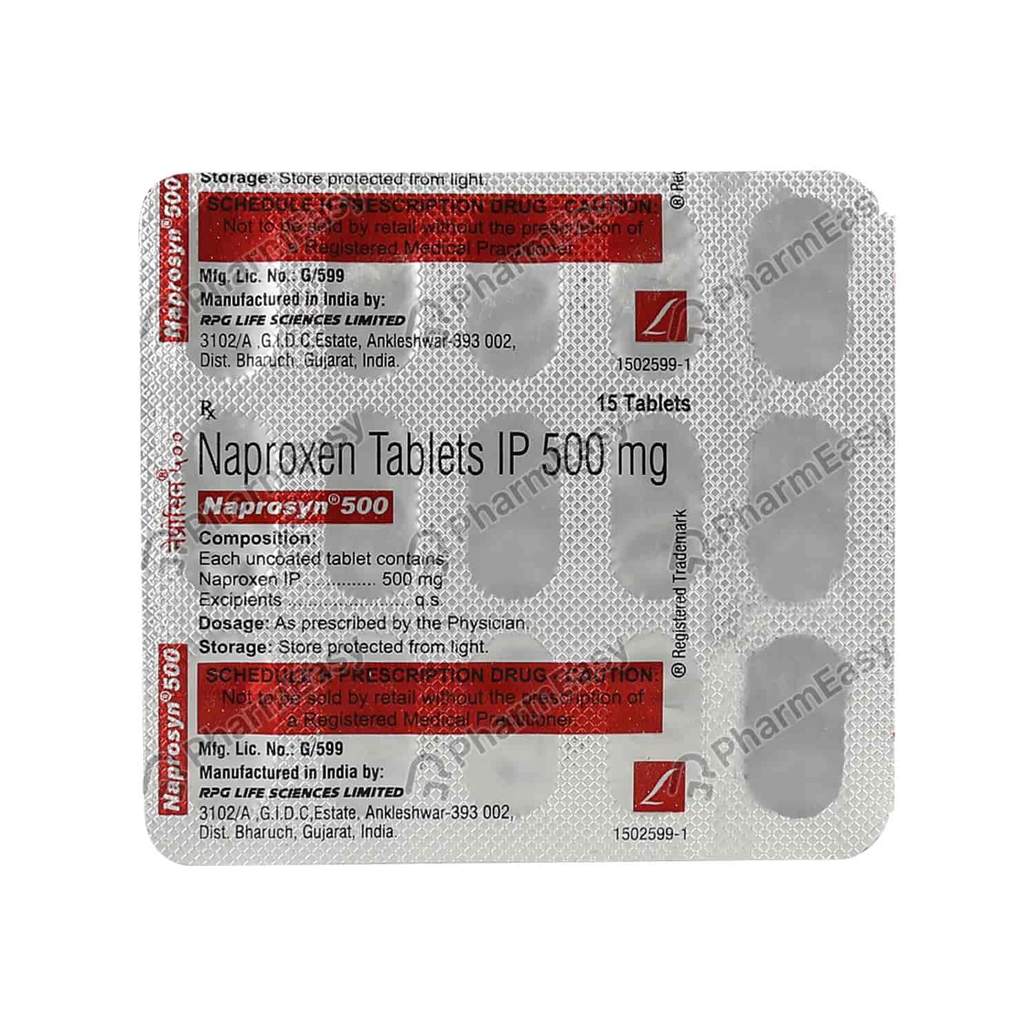 Naprosyn 500mg Tab 15`S Uses, Side Effects, Dosage, Composition