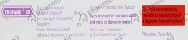 Trofame Xr Strip Of 10 Capsules