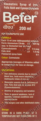 Befer Bottle Of 200ml Syrup