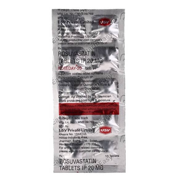Roseday 20mg Strip Of 10 Tablets