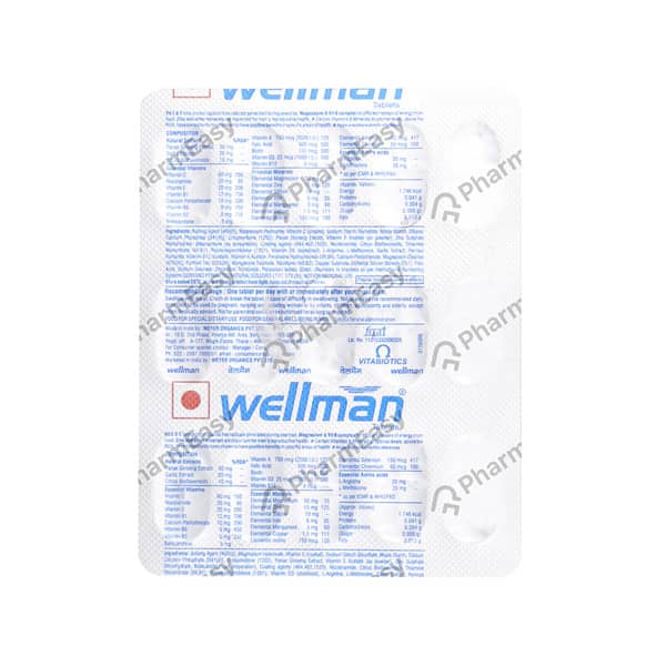Wellman Strip Of 15 Tablets (Red)