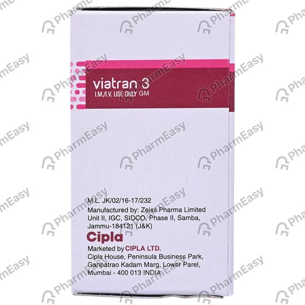 Viatran 3gm Dry Vial Of 1 Powder For Injection