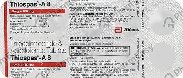 Thiospas A 8mg Strip Of 10 Tablets