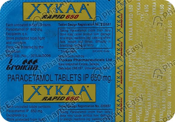 Xykaa Rapid 650mg Strip Of 10 Tablets