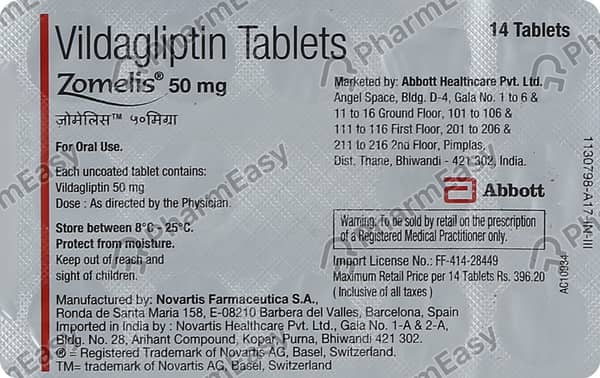 Zomelis 50Mg Strip Of 14 Tablets
