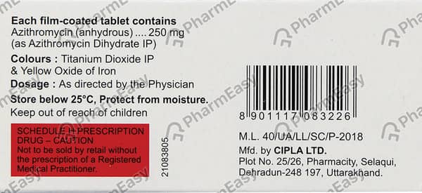 Azipro 250mg Strip Of 6 Tablets