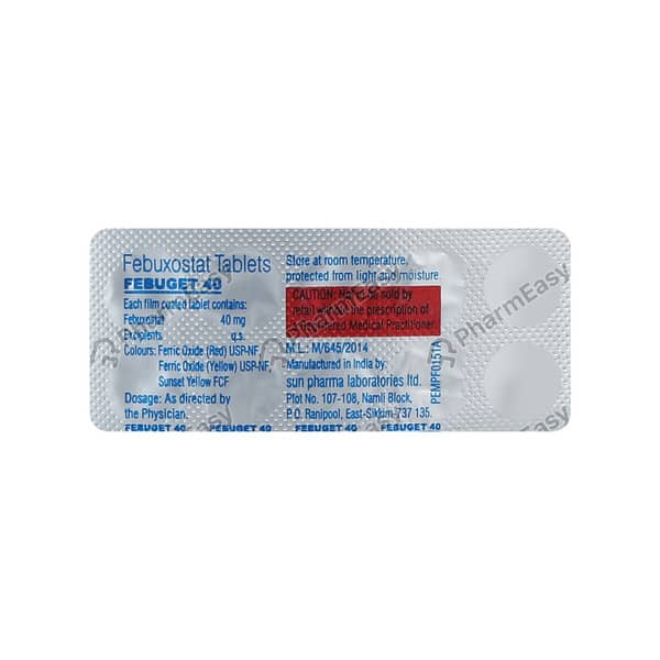 Febuget 40mg Strip Of 10 Tablets
