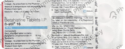 B Stil 16mg Strip Of 10 Tablets