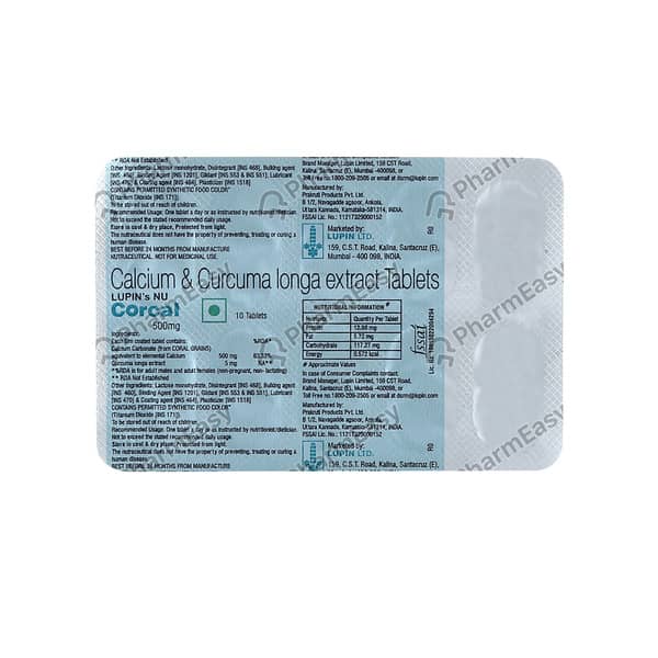 Corcal 500mg Strip Of 10 Tablets