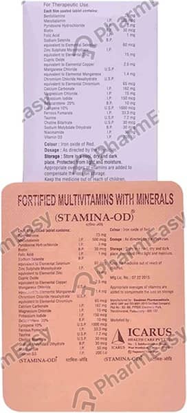 Stamina Od Strip Of 15 Tablets