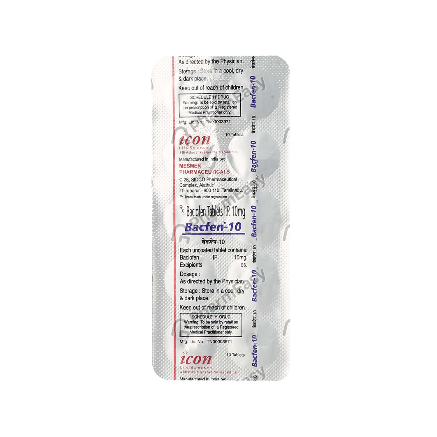Buy Bacfen 10 MG Tablet (10) Online at Flat 18% OFF* | PharmEasy