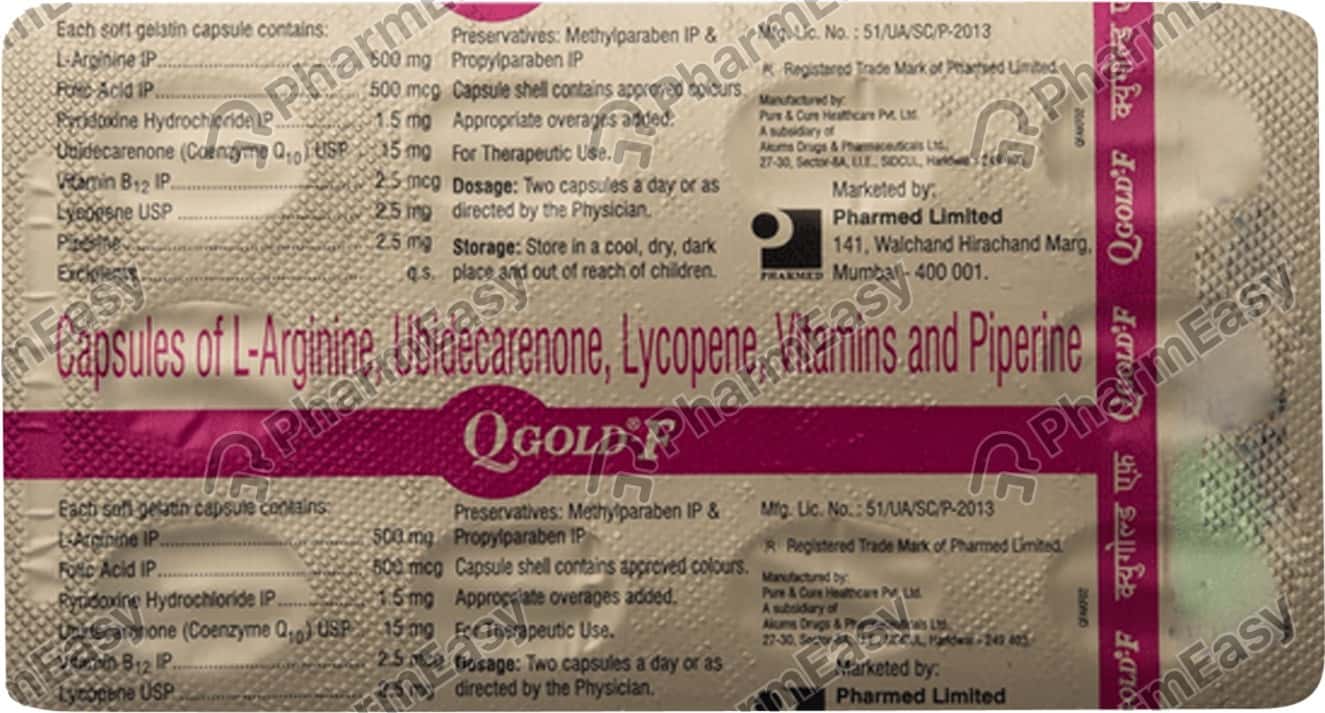 Buy Q Gold F Strip Of 10 Capsules Online at Flat 15 OFF PharmEasy