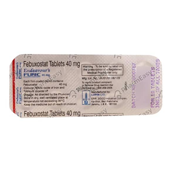 Endeavours Furic 40mg Strip Of 10 Tablets