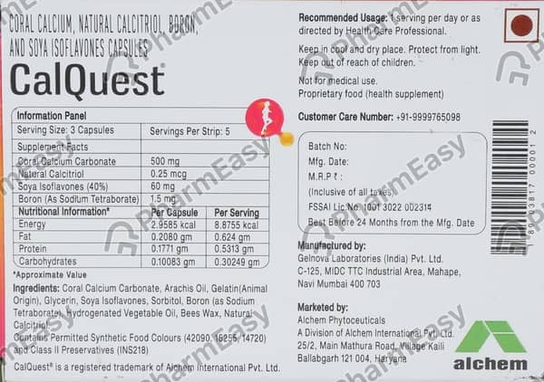 Alchemlife Natural Calquest Care For Bone Health Strip Of 15 Capsules