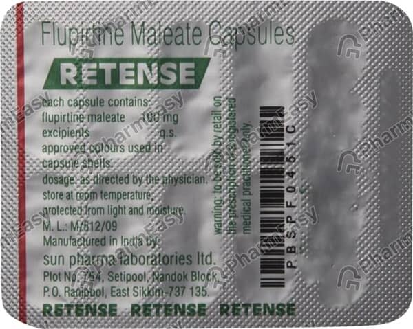 Retense 100mg Strip Of 10 Capsules
