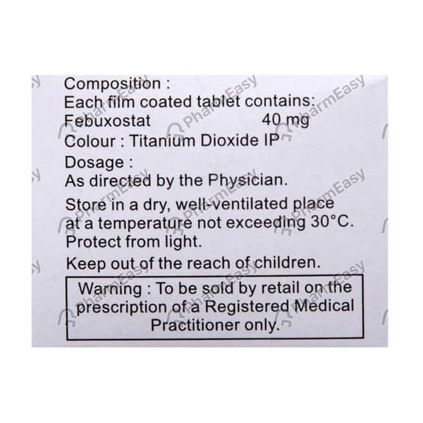 फेबुरिक 40एमजी की स्ट्रिप 10 टैबलेट्स