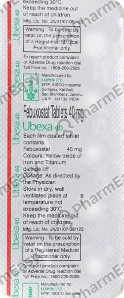 Ubexa 40mg Strip Of 10 Tablets