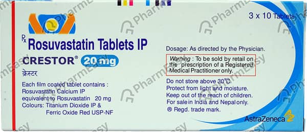 Crestor 20mg Strip Of 10 Tablets
