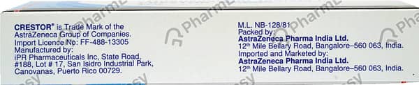 Crestor 20mg Strip Of 10 Tablets