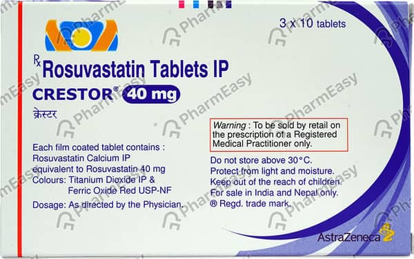 Crestor 40mg Strip Of 10 Tablets