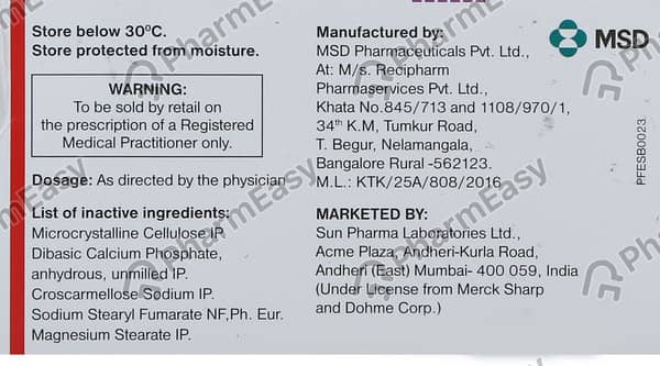 इस्टावेल 50एमजी की स्ट्रिप 7 टैबलेट्स