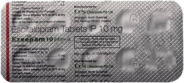Ezeepam 10mg Strip Of 10 Tablets