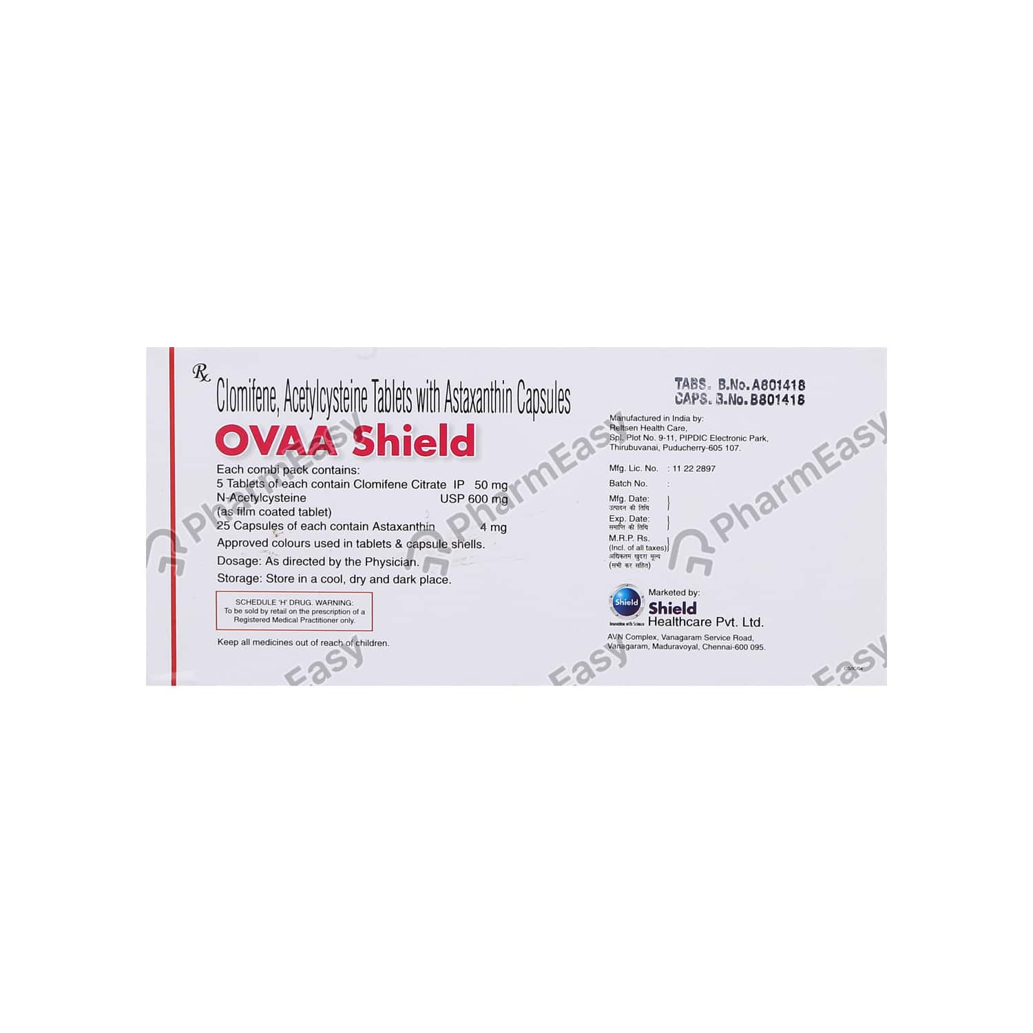 Buy Ovaa Shield Capsule 30'S Online at Flat 18 OFF* PharmEasy