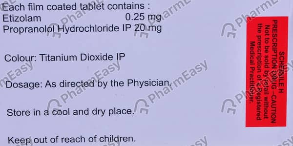 Etizola Beta 0.25mg Strip Of 10 Tablets