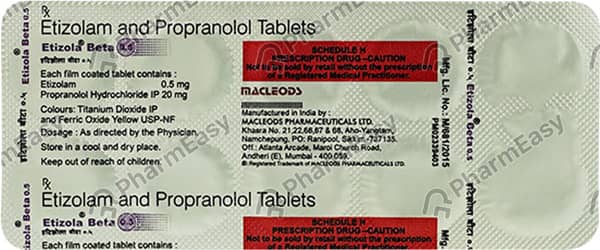 Etizola Beta 0.5mg Strip Of 10 Tablets