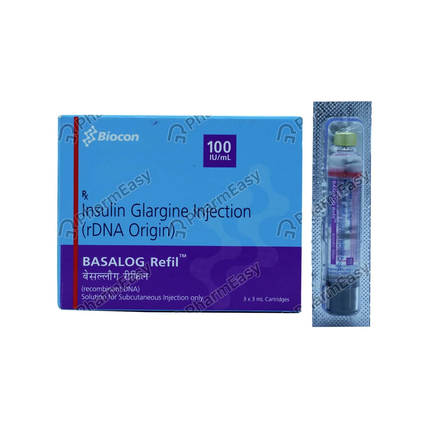 Basalog Refil 100 IU/ML Solution For Injection (3) Uses, Side Effects